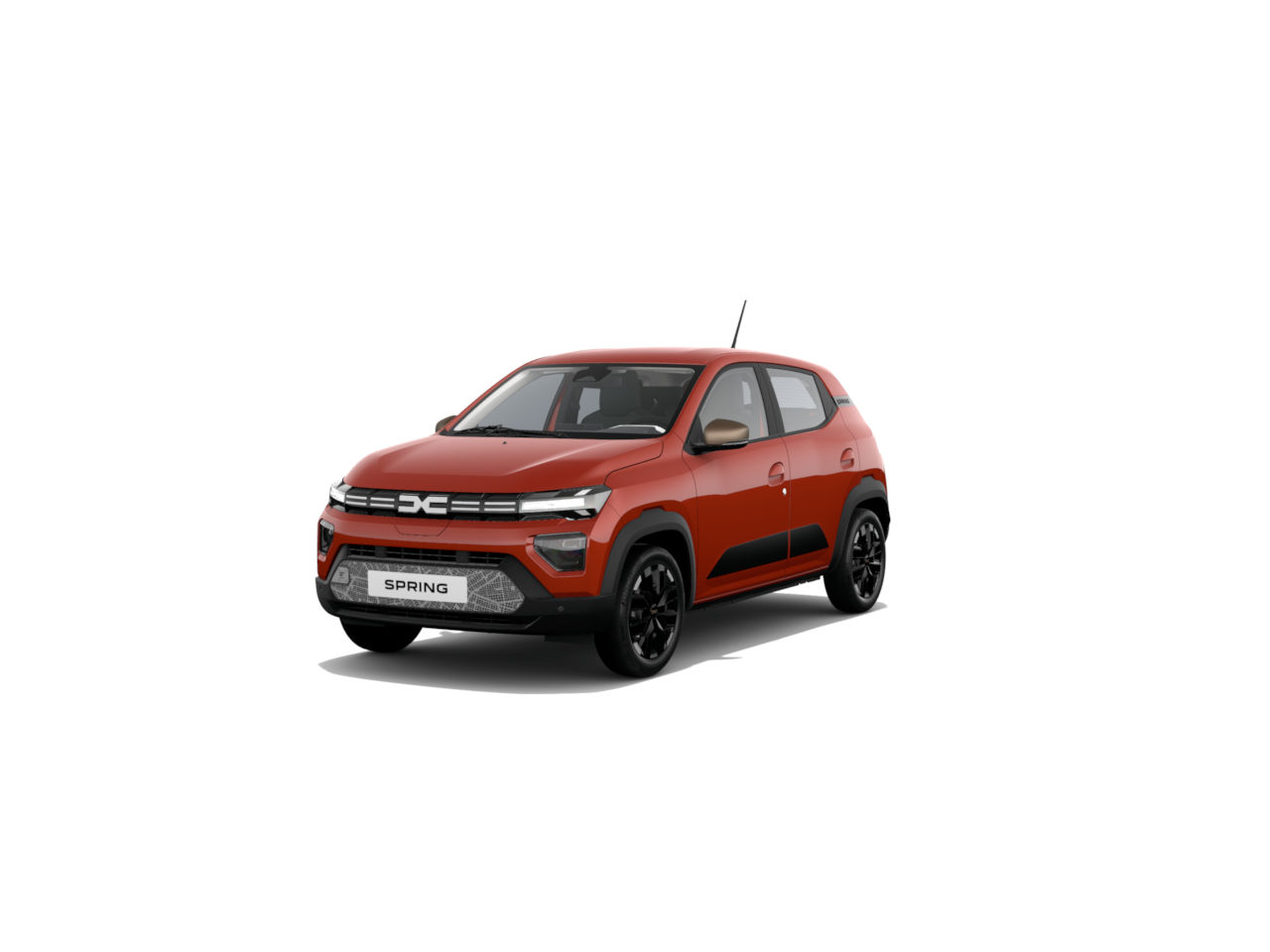 Ein roter Citywagen mit sportlichem Design,modellname 'Spring', vor weißem Hintergrund.