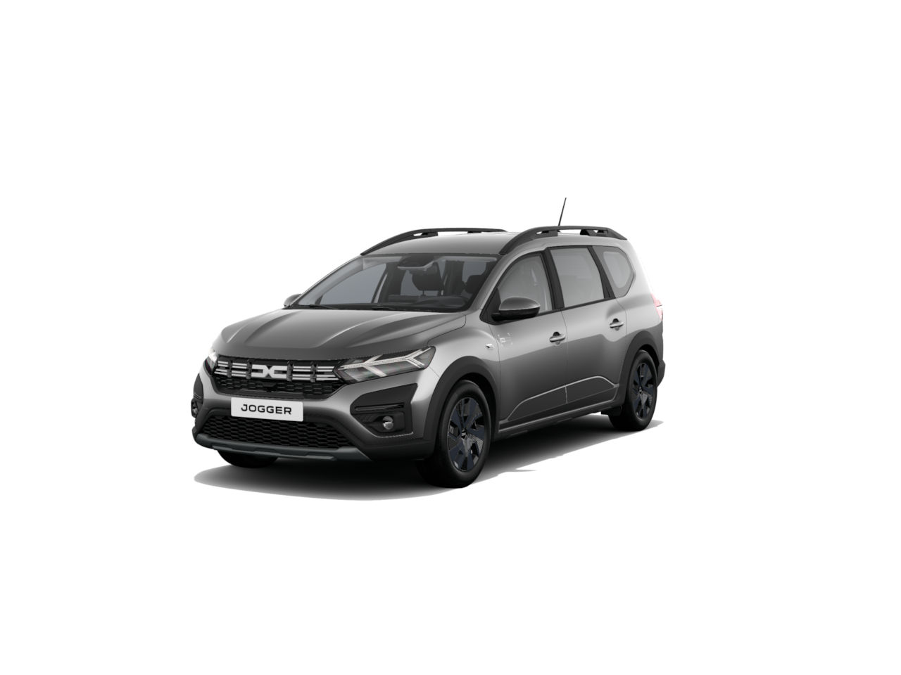 Neuer Dacia Jogger in Grau, Seitenansicht, sportliches Design, Raum für die ganze Familie.
