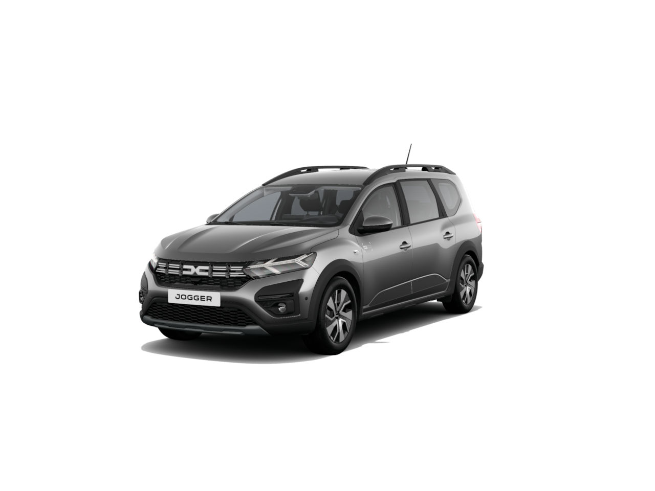 Dacia Jogger, ein moderner SUV, präsentiert sich in elegantem Grau mit markantem Design und geräumigem Innenraum.