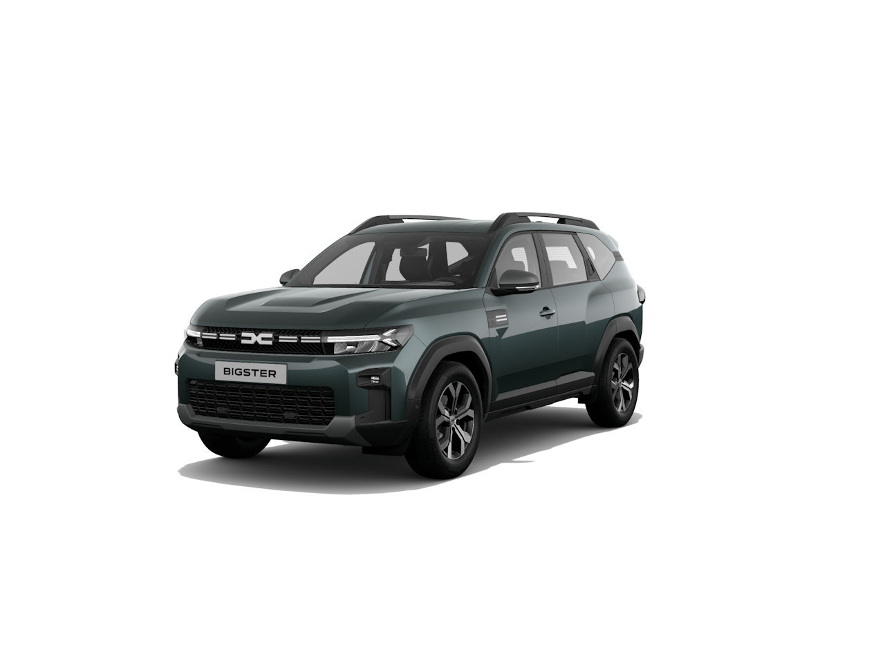 Moderne SUV Bigster in grünem Farbton mit sportlichem Designs und markanterFrontansicht.