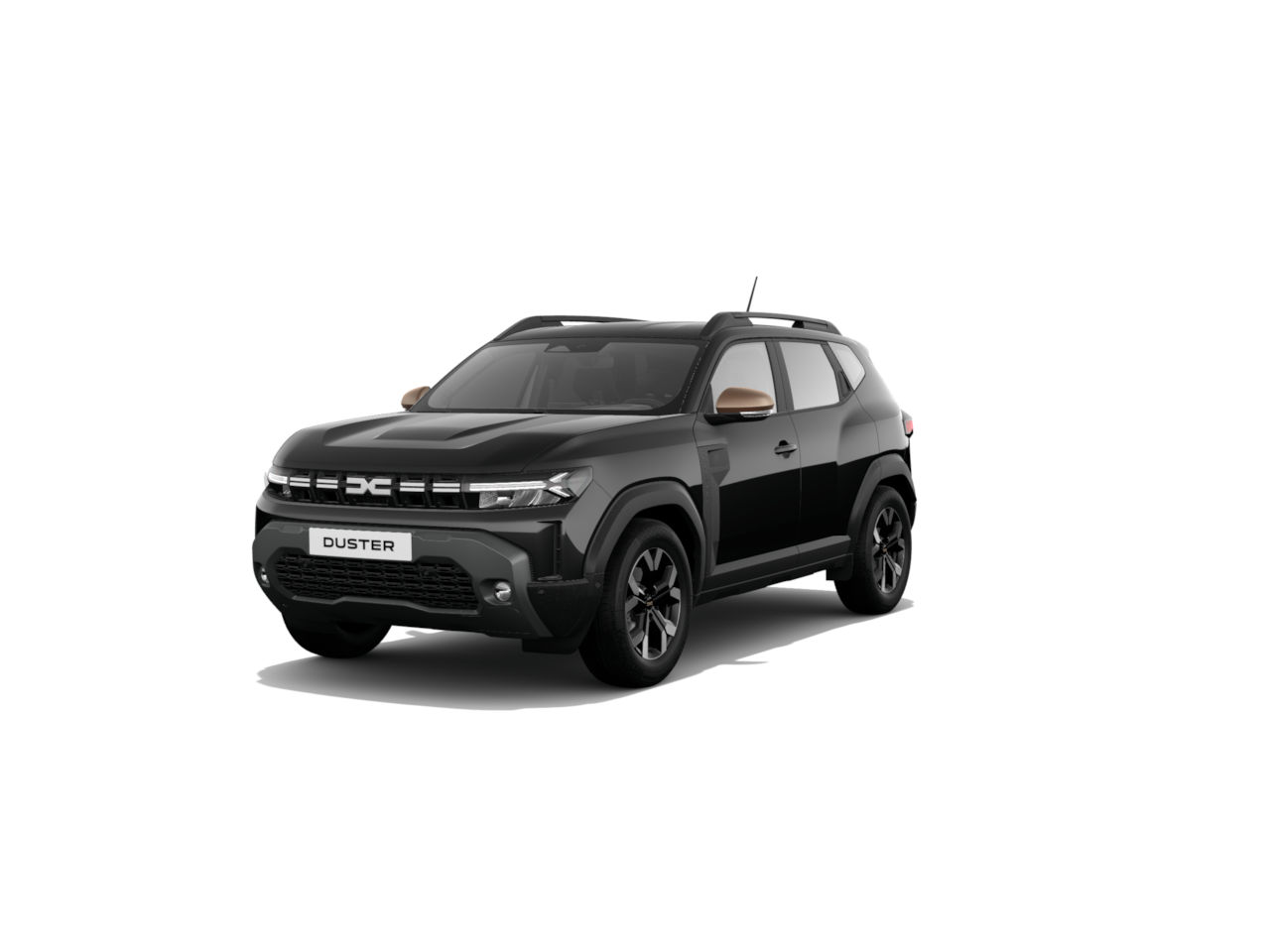 Schwarzer Duster SUV mit modernem Design, seitliche Sicht auf das Fahrzeug, ideal für Abenteuer und den Alltag.