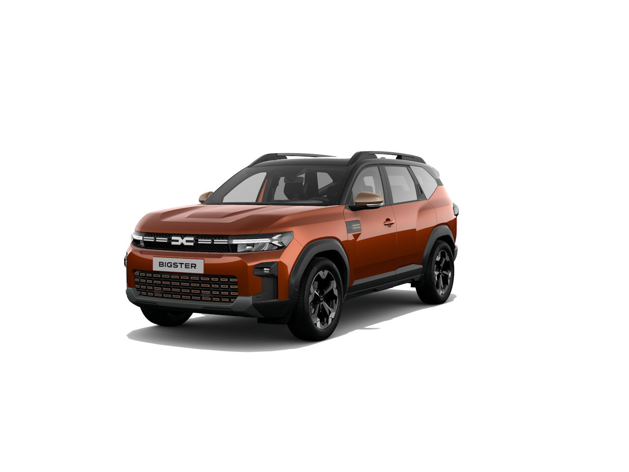 Ein orangefarbener SUV mit stylishen Designelementen und robuster Bauweise.