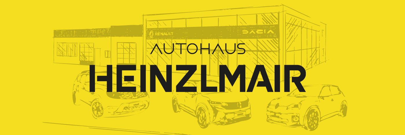 Zeichnung eines Autohauses mit dem Namen
